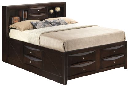 Marilla G1525G-QSB3 Queen Storage Bed , Cappuccino