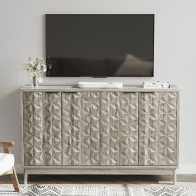Modern Style Buffet Cabinet,Sideboard Buffet Cabinet With Storage,Storage Cabinet with 4 Diamond-shaped relief Doors For Living Room,Dining Room