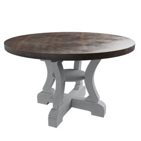 White Dining Room Wooden 1pc Round Dining Table Elegant Design Furniture
