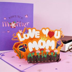 1pc Creative Happy Mother's Day Greeting Card; 3D Blessing Card Paper Carving Best Mom Ever Thank You Card (Color: Style 02)